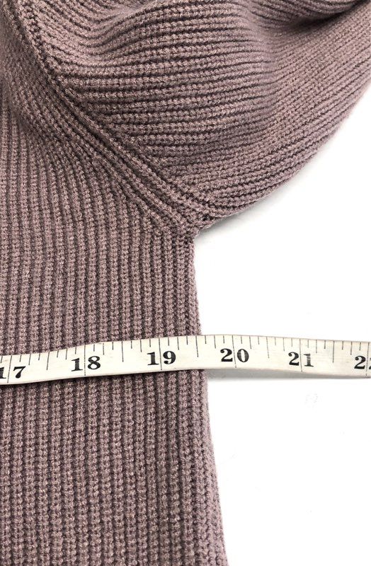 Evereve Women's Mauve Ribbed Pullover Crew Sweater Stripe Shoulder Sz XS