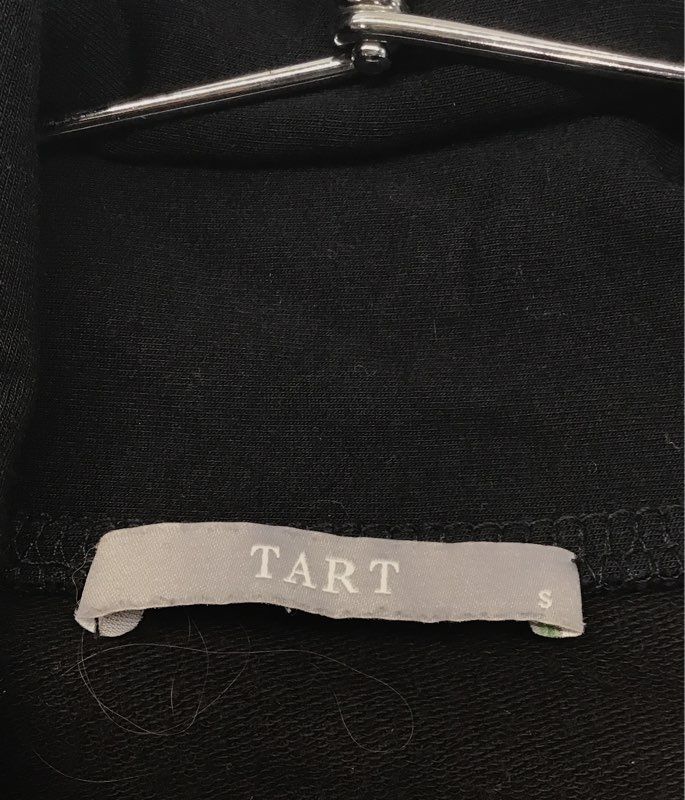 Tart Women's Black Draped Open Front Modal Cotton Blend Cardigan Sz S