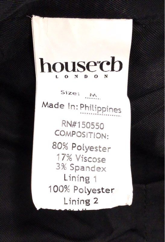 House of CB Women's Black Charmaine Power Shoulder Blazer Dress Coat Size M