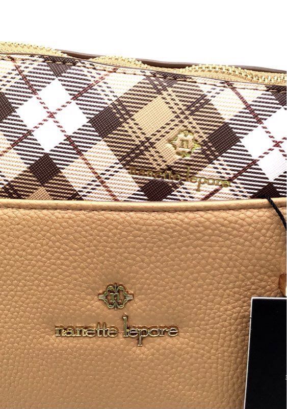 NWT Nanette Lepore Camel Tote Purse With Crossbody Bag