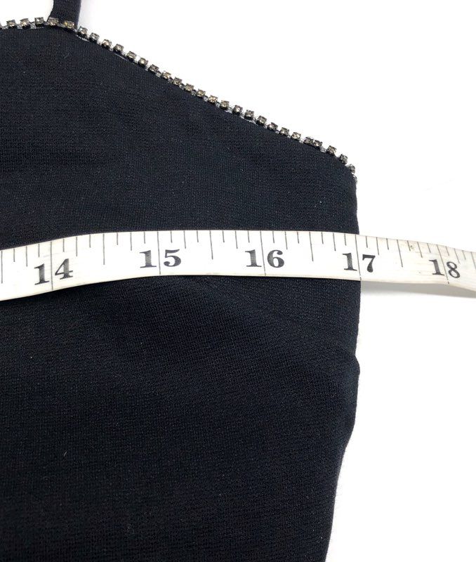 Altar'd State Women's Black Rhinestone Trim Sweetheart Back Tie Crop Top Sz M