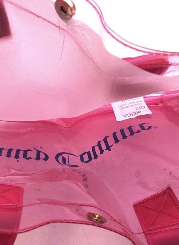 Juicy Couture Pink PVC Transparent Tote Bag Fragrance Gift With Purchase NWT