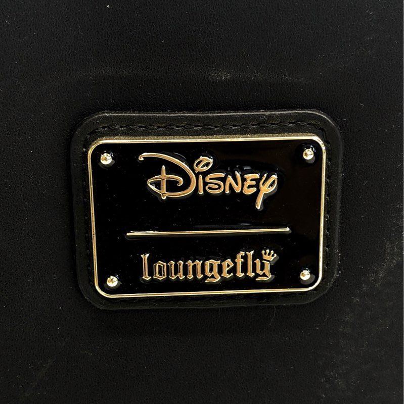 Disney Loungefly Black Mickey Mouse Red Logo Crossbody Bag Gold Hardware