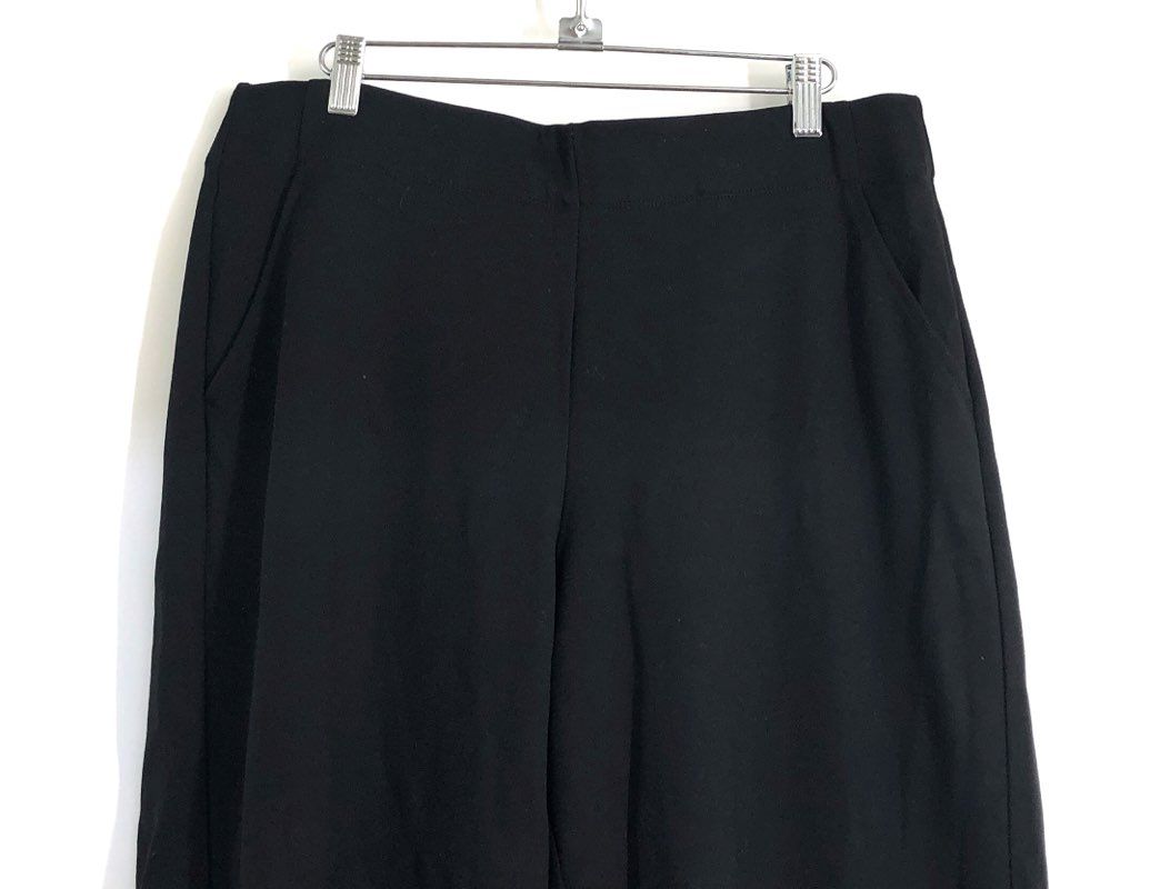 Max Studio London Women's Black Wide Leg Cropped Pants Sz L NWT