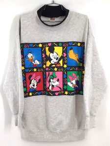 Vintage Disney Women's Gray Mickey Mouse Pullover Sweatshirt - Size 22W/ 24M