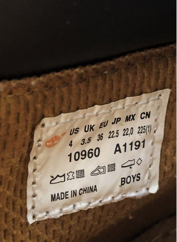 Timberland Boys Tan Combat Boots - Size 4