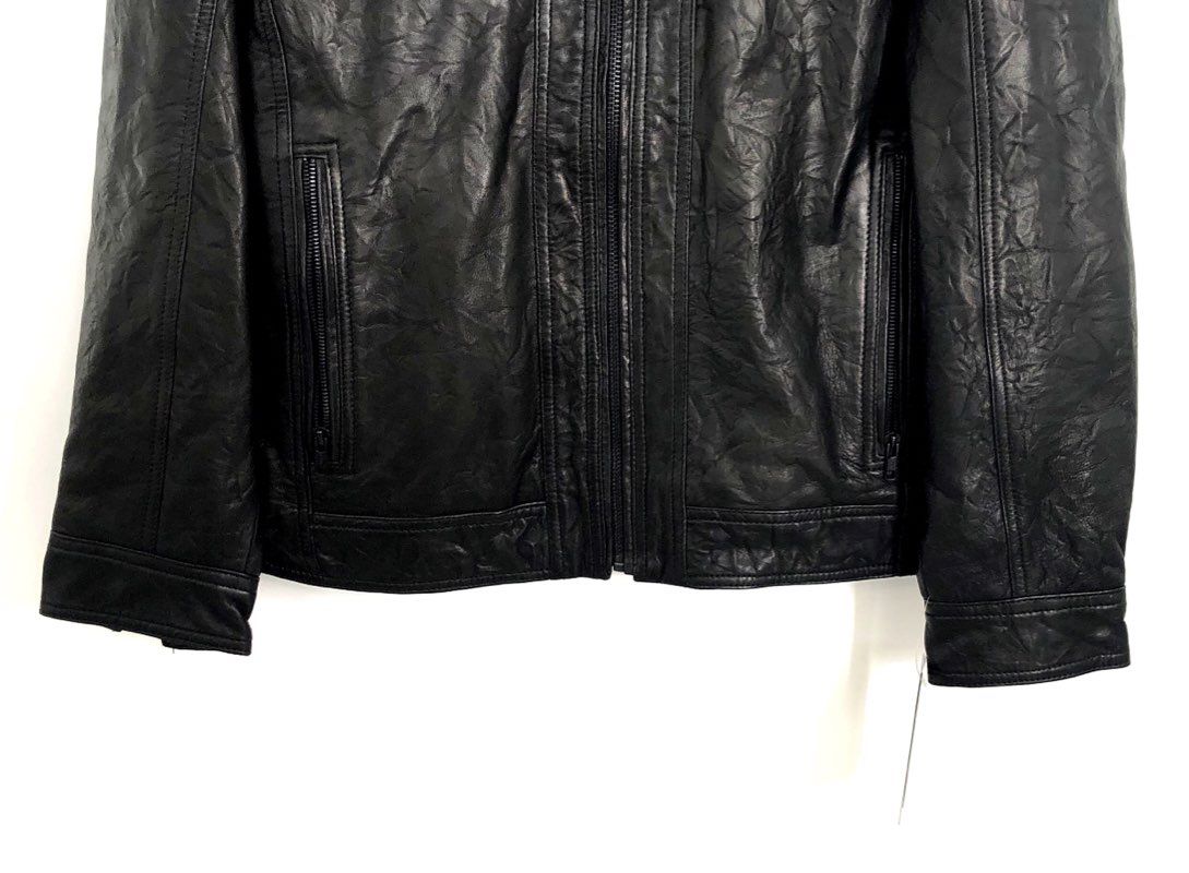 Black Rivet Men's Black Wilsons Moto Racer Jacket NWT Quilted Lined Sz L