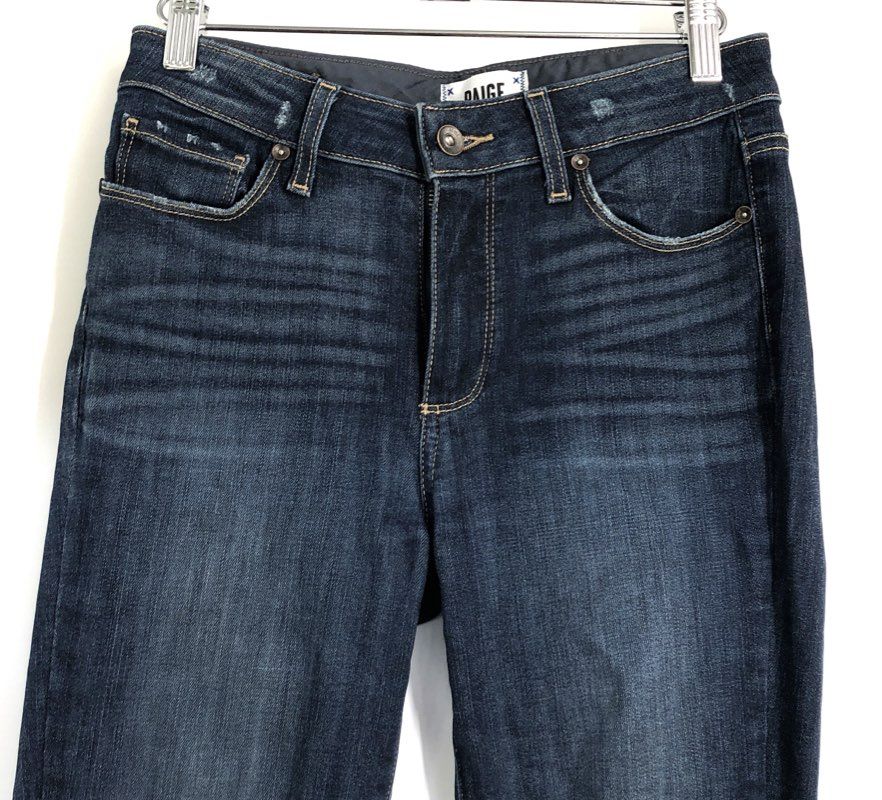PAIGE Women's Hoxton Ankle High Rise Skinny Jeans Dark Blue Wash Sz 26
