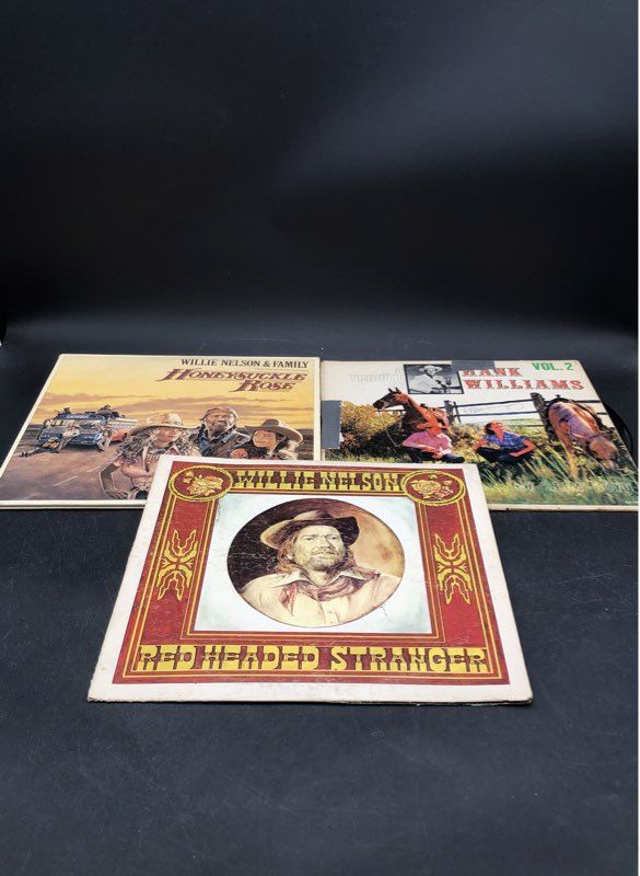 Willie Nelson Red Headed Stranger Honeysuckle Rose & More Vinyl Records Lot Of 3