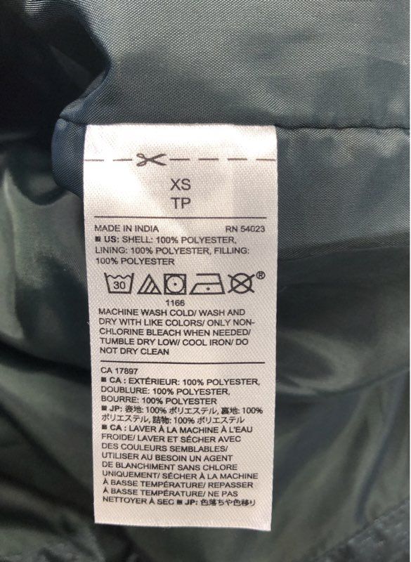 Banana Republic Women's Dark Green Quilted Puffer Vest Full Zip Sz XS