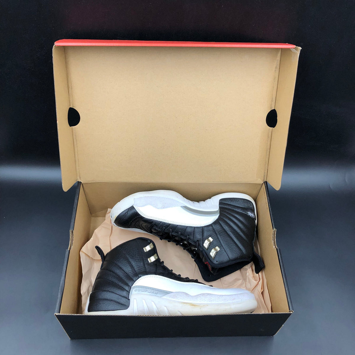 Nike Air Jordan 12 Retro Playoff 2022 Black White Red Size 7 COA
