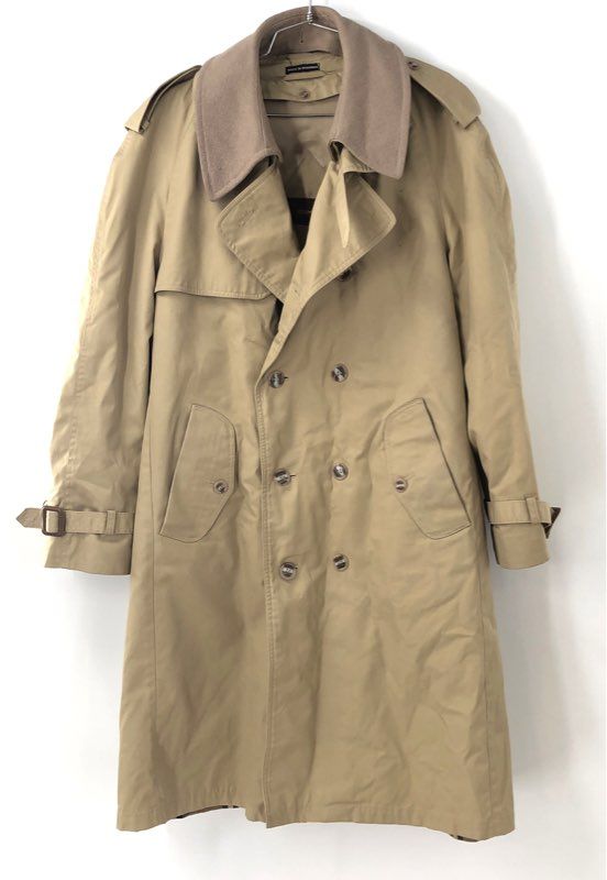 Vintage 90s Adams Row Men's Trench Coat Tan Double Breasted Belted XL