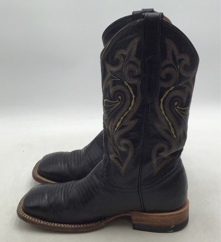 Botas Diligencia Men&#39;s Black Leather Cowboy Western Boots - Size 40