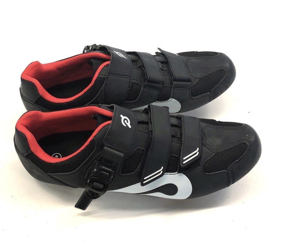 Peloton Original Cycling Shoes Black Red w/ Cleats Unisex Size EU 46 US 12