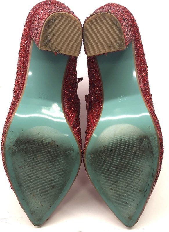 Betsey Johnson SB-CADY Red Rhinestone Glitter Ankle Boots Booties Size 8.5