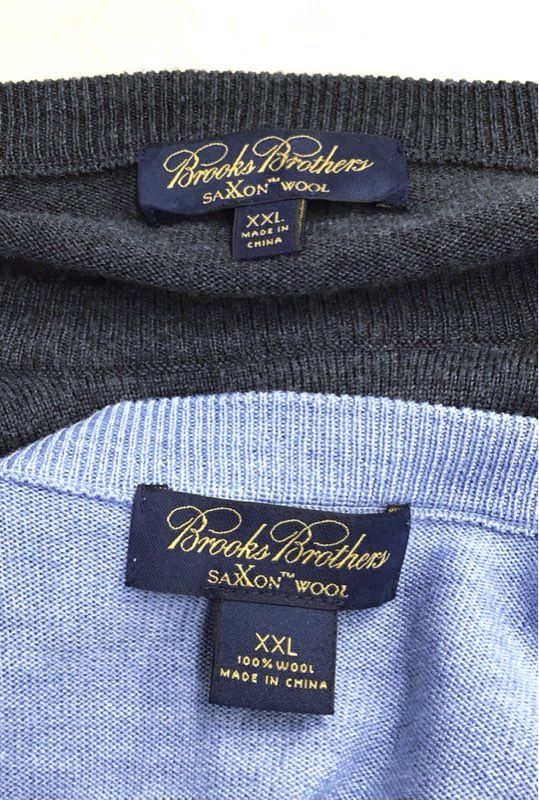 NWT Brooks Brothers Men's Black Blue Wool Sweater - Size 2XL Lot Of 2
