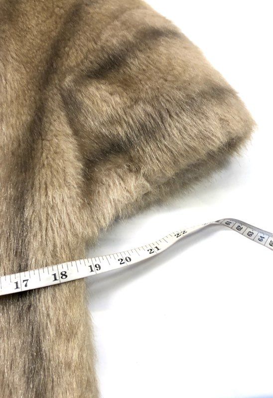 Vintage 70s Regina Glenara by Glenoit Women's Tan Striped Faux Fur Jacket