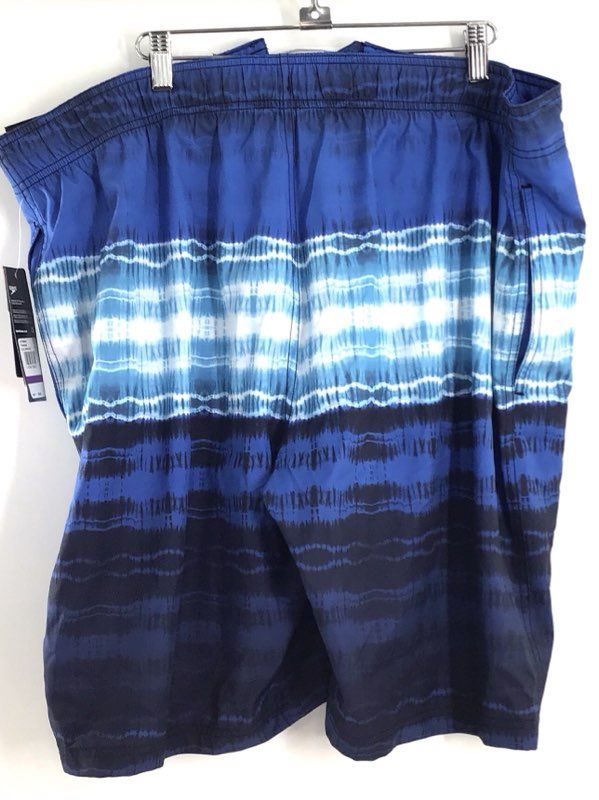 Speedo Men's Blue Lemonade Tie Dye Comfort Stretch Swim Trunks Sz XXL NWT