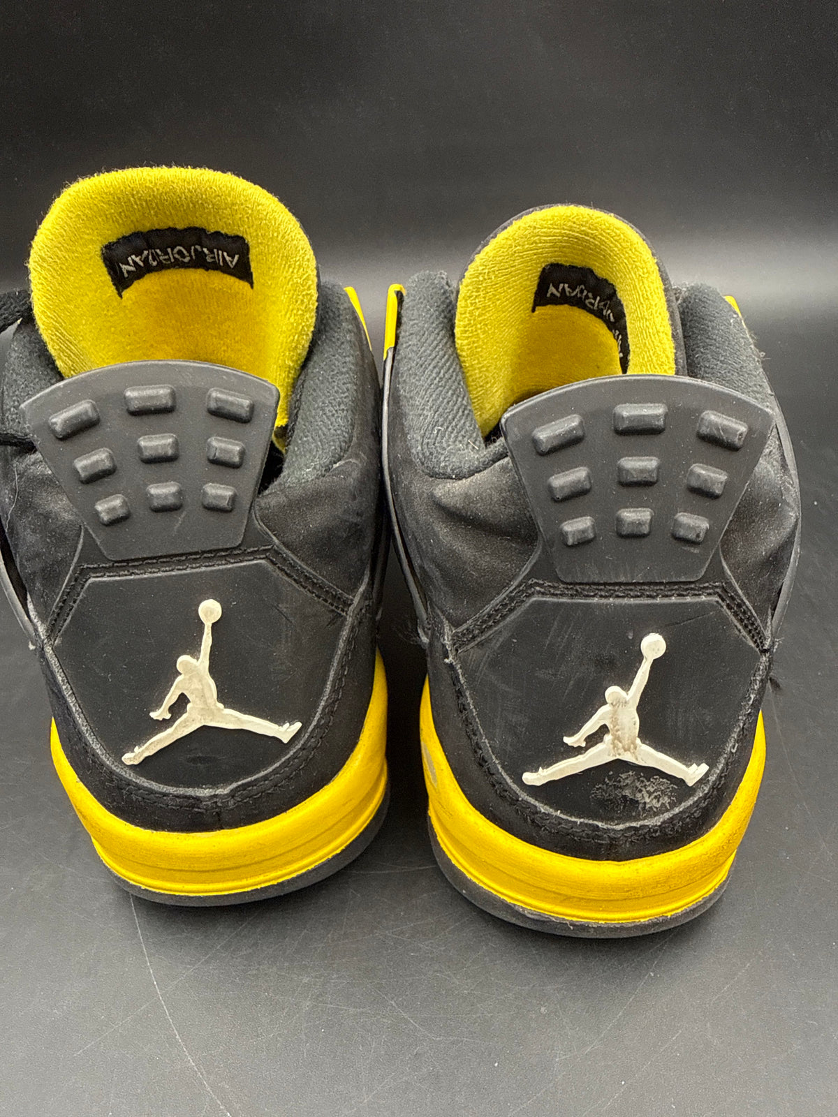 Nike Air Jordan 4 Retro Thunder Black Tour Yellow GS Size 5.5Y COA