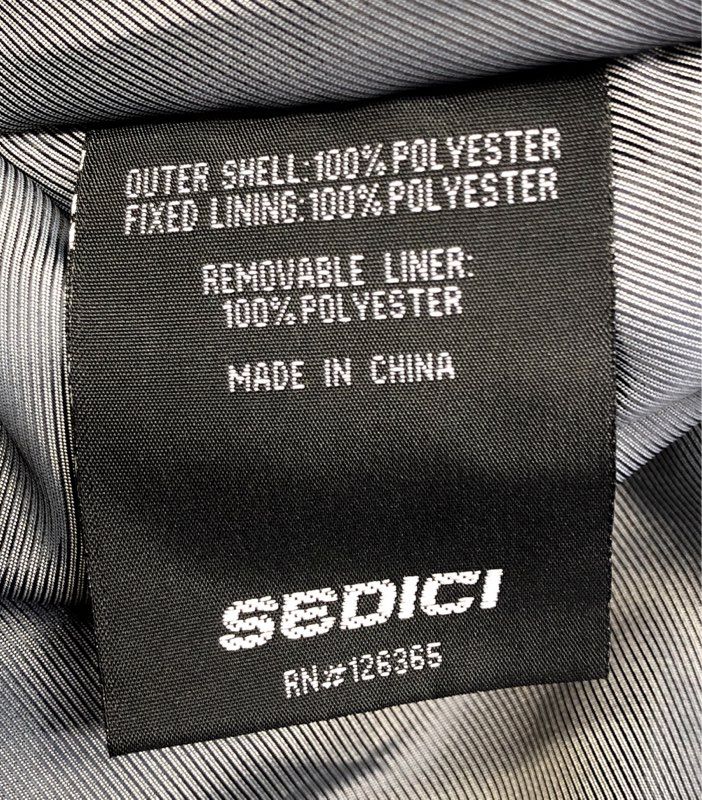 Sedici Men's Mesh Motorcycle Riding Jacket Black Removable Liner Size L