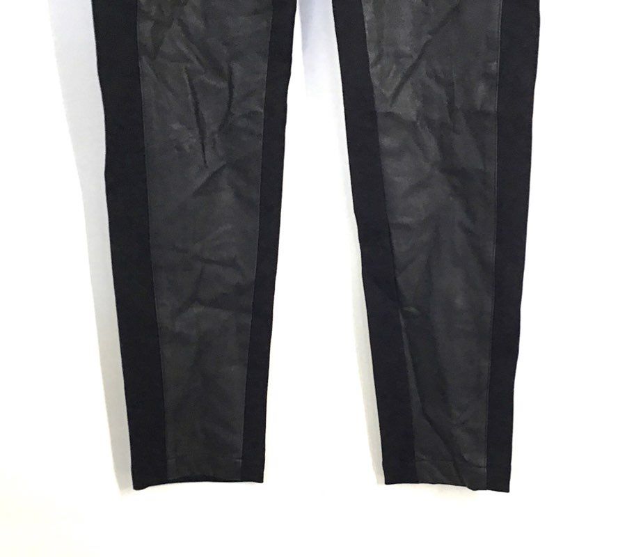 Ann Taylor Women's Black Mixed Media Faux Leather Front Slim Pants Sz 2 NWT