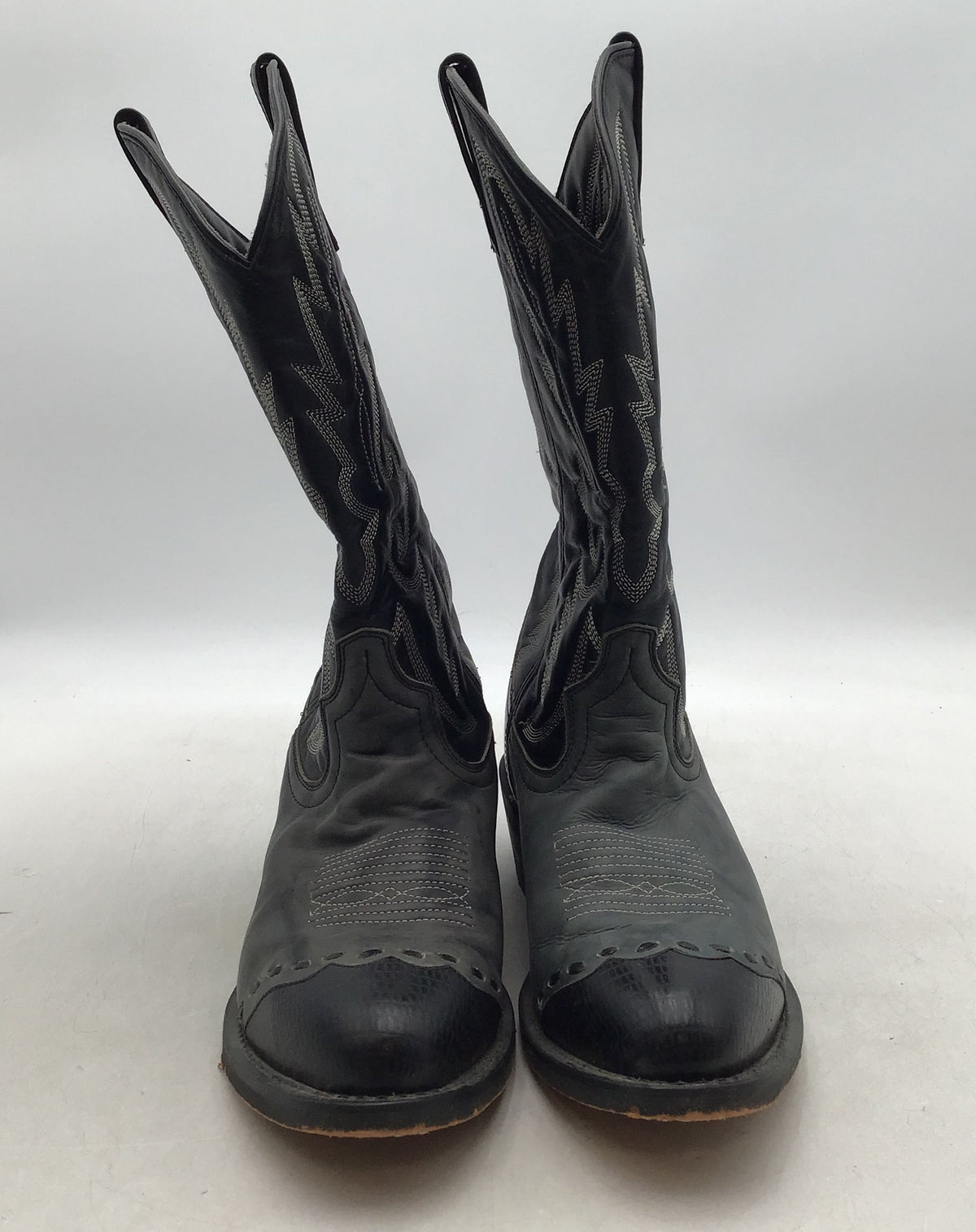 Laredo Men&#39;s Flagstaff 6782 Black Leather Western Boots - Size 10D