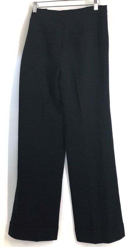 Ann Taylor Women's Audrey Black Wide Leg Cuffed Hem Tailored Pants Sz 2
