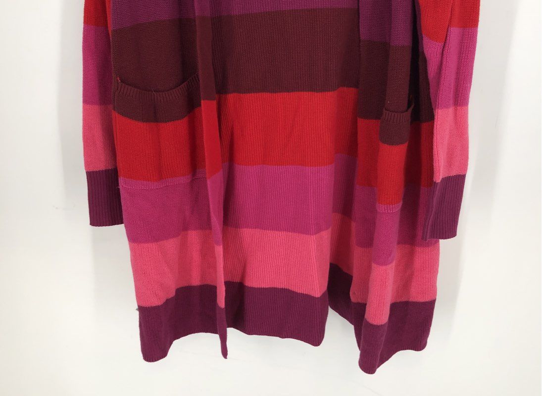 NWT FDJ Women's Fuchsia Striped Cardigan Sweater - Size L