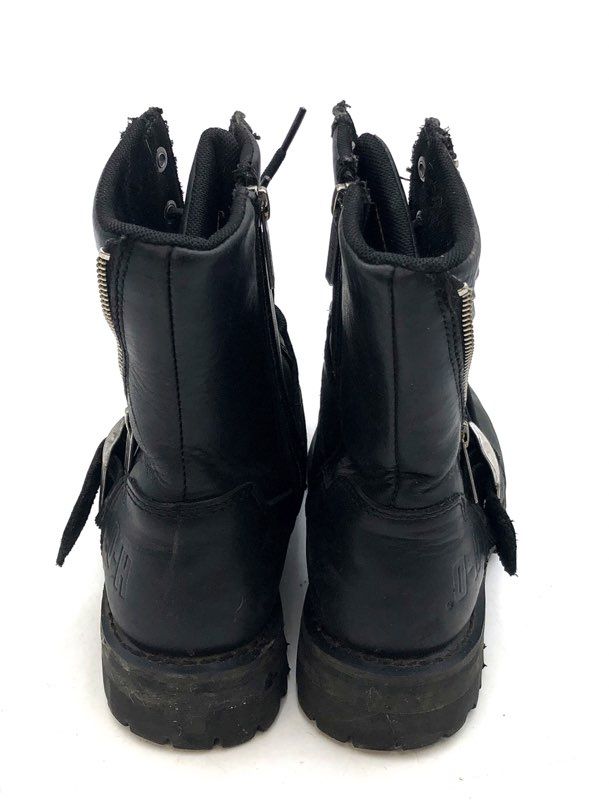 Harley-Davidson Lornell Black Studded Leather Motorcycle Boots Women's Size 9