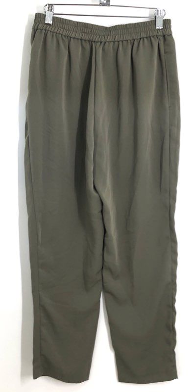 Zara Women's Olive Green Tapered Jogger Pants Drawstring Pleated Front Size S