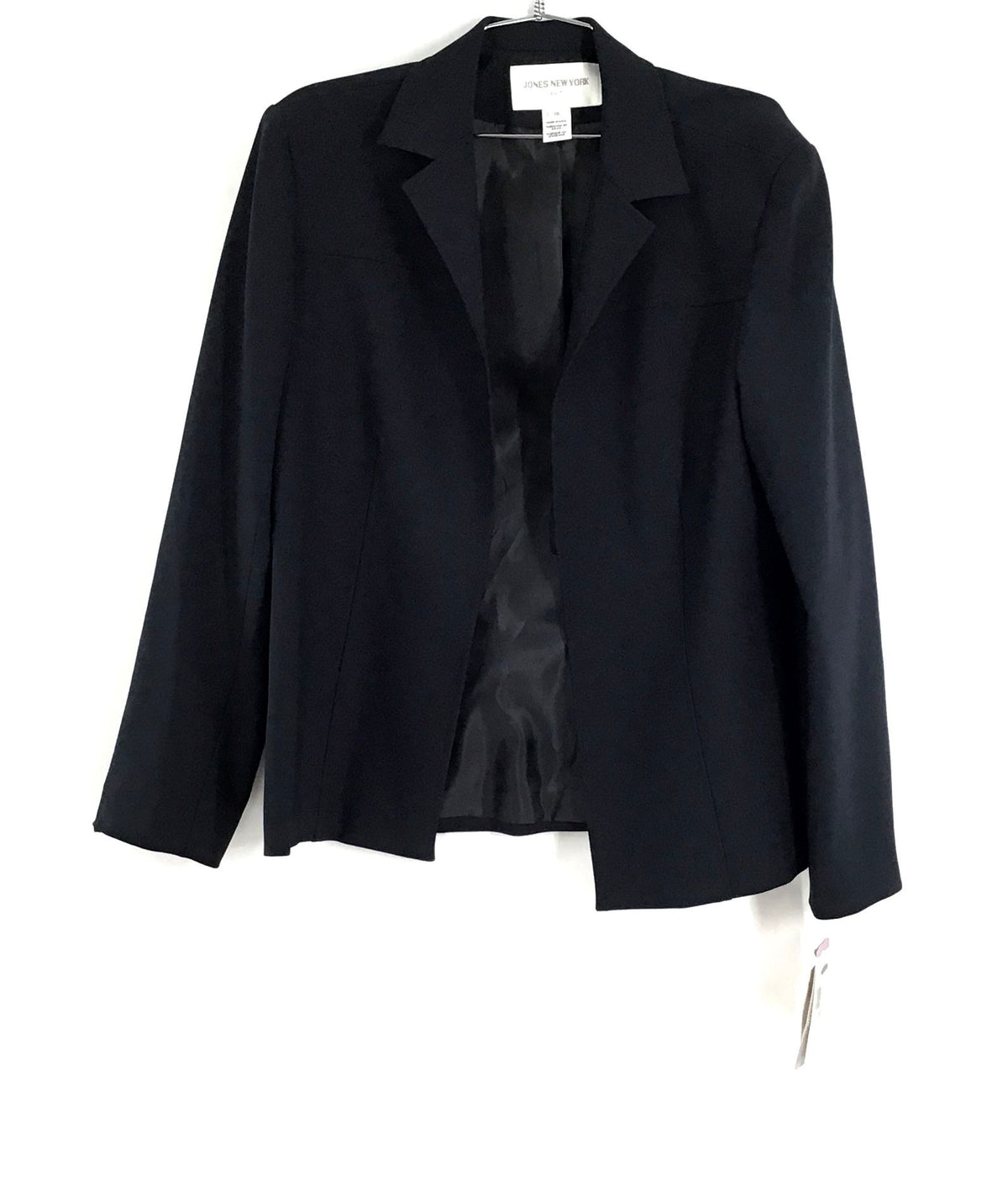 NWT Jones New York Women&#39;s Navy Blue Collared Open Front Blazer - Size 16