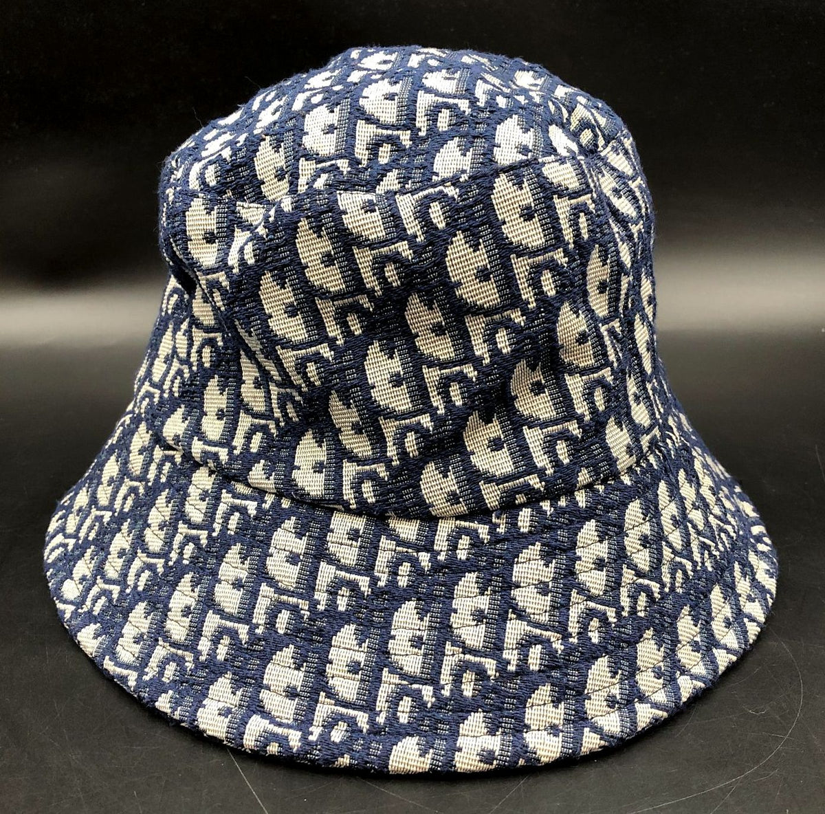 Christian Dior Women's Navy Blue Oblique Monogram Canvas Bucket Hat OS