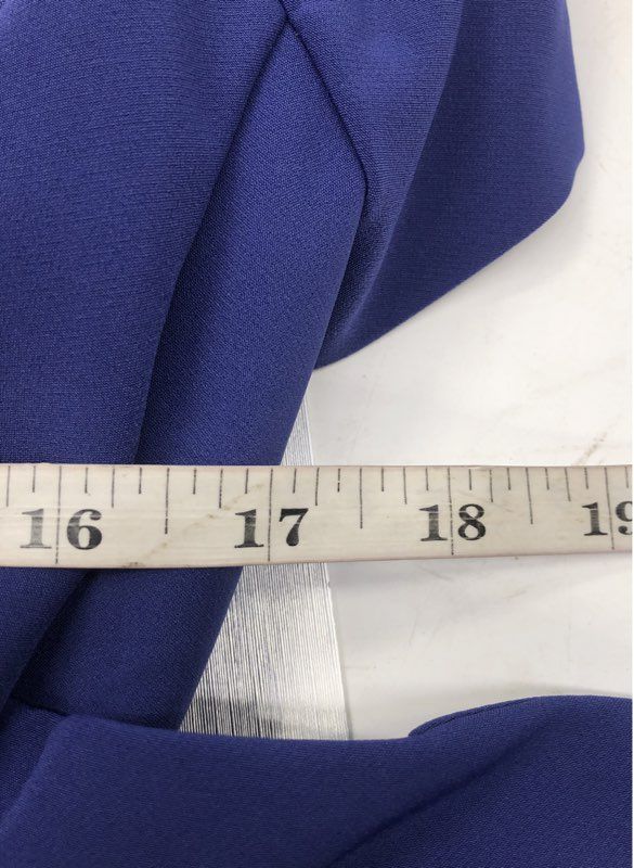 Kay Unger Women's Cobalt Farah Midi Dress Short Sleeve Ruched Draped Blue Sz 10