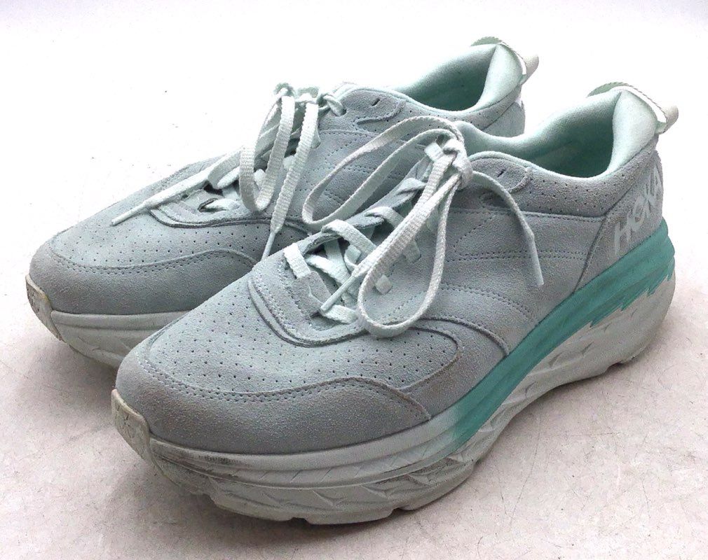 Hoka One One Men&#39;s Bondi L Suede 1122572-BGAT Teal Athletic Shoes - Size 12