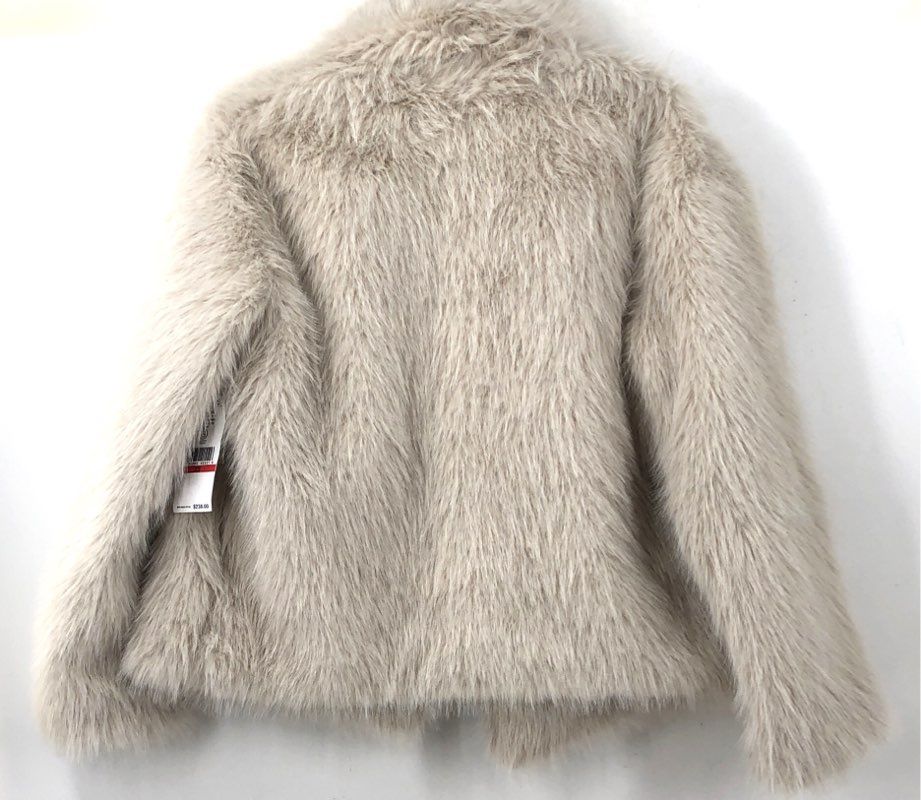NWT Karen Kane Women's Ivory Faux Fur Crop Jacket - Size XS
