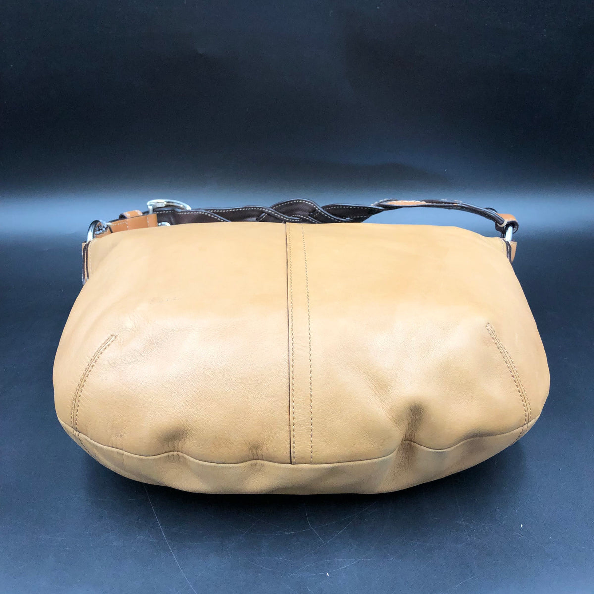 Coach Tan Leather Ergo Hobo Bag Shoulder Purse Silver Hardware COA