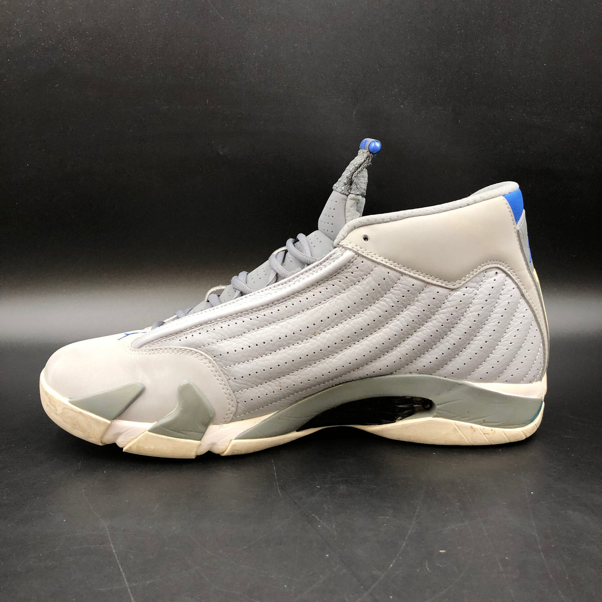 Nike Air Jordan 14 Retro Wolf Grey Sport Blue Sneakers Size 14 COA