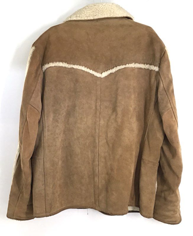 Vintage 70s Sears Western Outdoor Wear Sherpa Rancher Jacket Tan Sz L