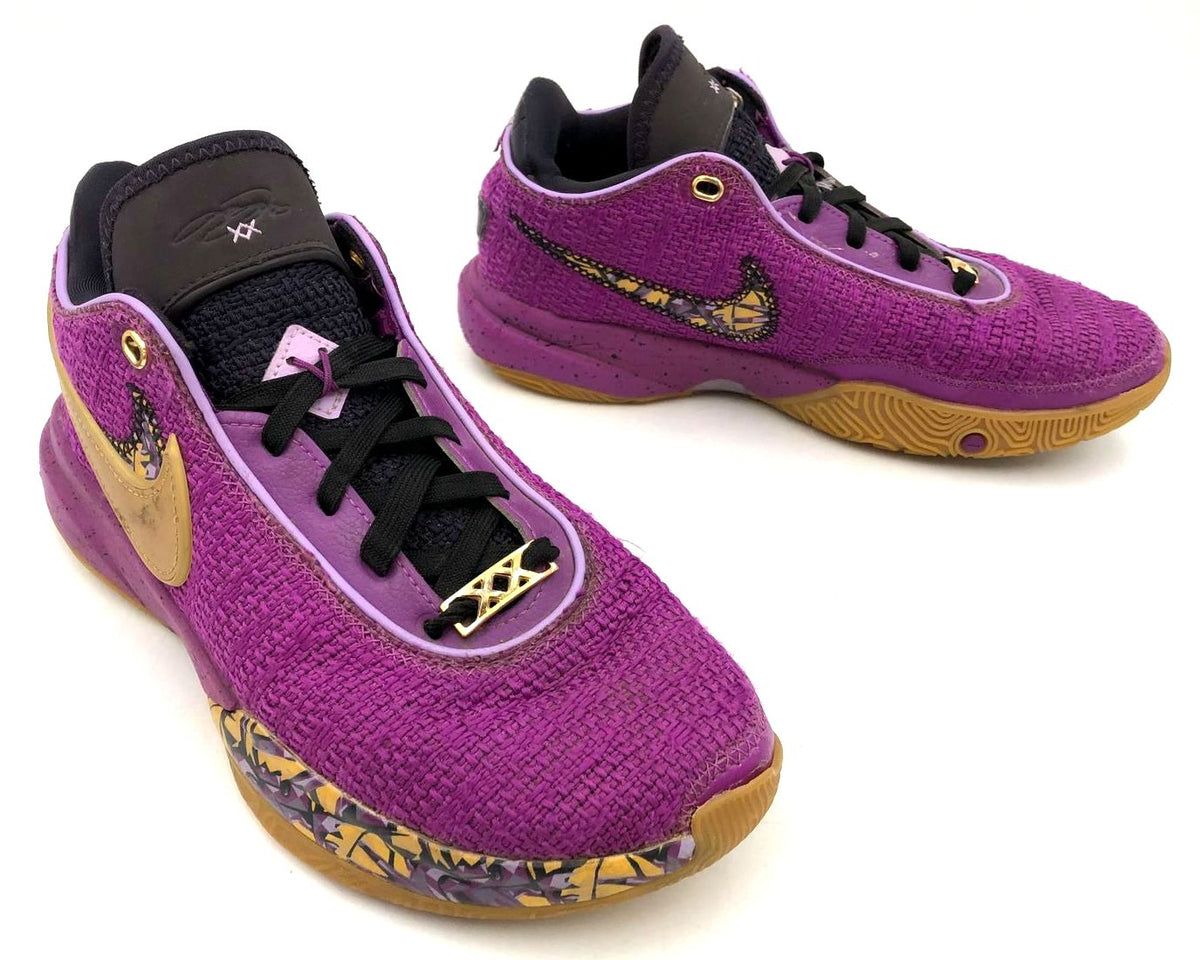 Nike Lebron 20 GS 'Young Heirs' Purple/Gold/Black Sneakers - Size 6Y (+COA)
