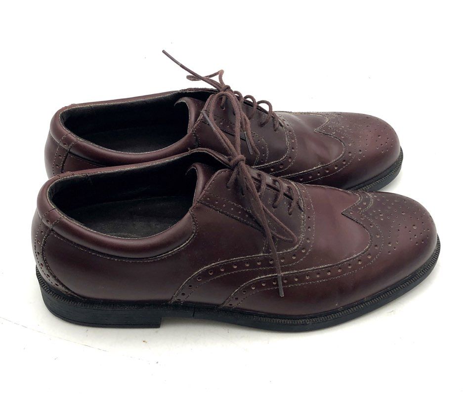 Rockport Dressport M4377 Burgundy Brown Wingtip Brogue Leather Oxford Size 10.5