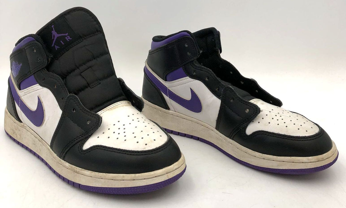 Nike Air Jordan 1 Mid GS Dark Iris Basketball Shoes Size 6Y COA