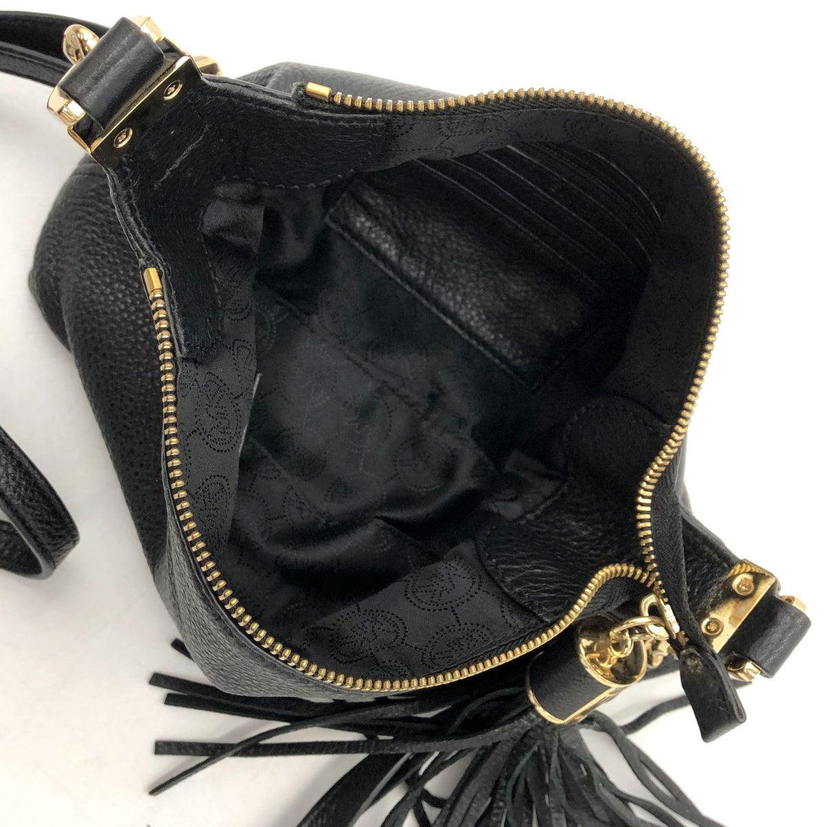 Michael Kors Black Pebbled Leather Crossbody Bag with Gold-Tone Hardware (+COA)