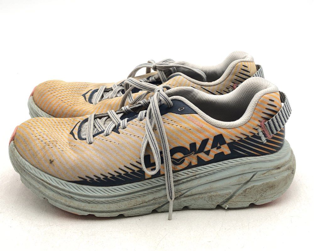 Hoka One One Women&#39;s Rincon 2 1110515 LRBI Yellow White Athletic Shoes- Size 6.5