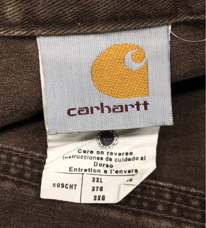 Carhartt Men's Brown Long Sleeve Work Shirt MeadWestvaco Maintenance Sz 3XL