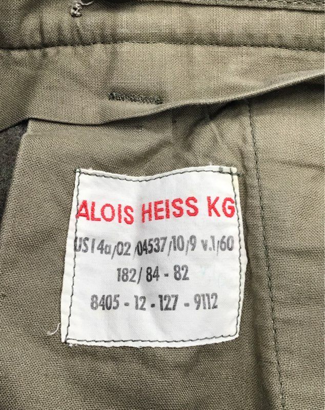 Alois Heiss KG Men&#39;s Gray Wool Hiking Cargo Pants - Size Measured