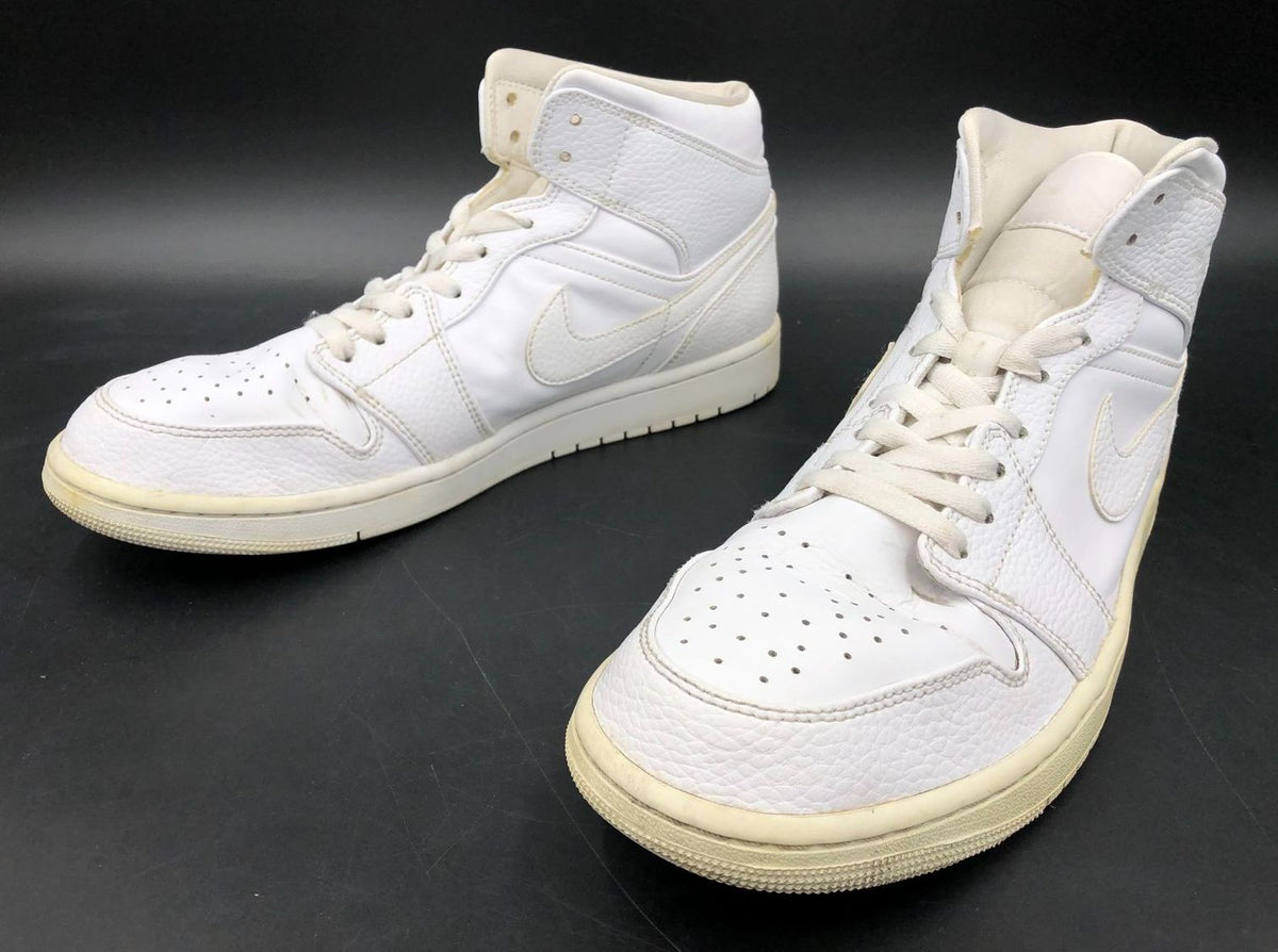 Nike Air Jordan 1 Mid &#39;Triple White&#39; 2020 Men&#39;s Sneakers - Size 11 (+COA)