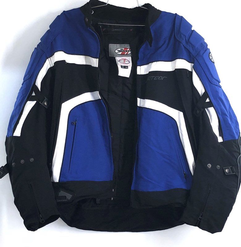 Joe Rocket Men's Blue Black Meteor Textile Motorcycle Jacket Sz 2XL