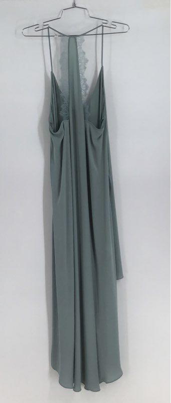 NWT BCBGMAXAZRIA Women&#39;s Blue Frost Cressidia Hi-Low Maxi Dress - Size Large