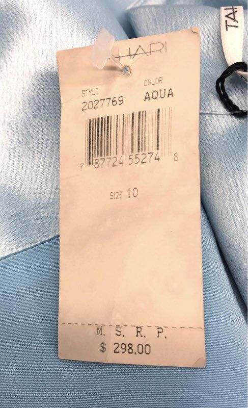 Tahari Women's Aqua Maxi Dress Sleeveless Crisscross Back NWT Sz 10