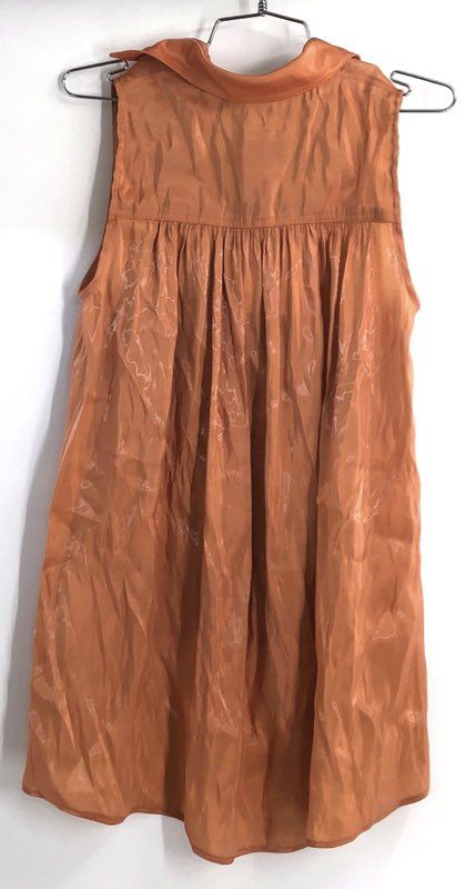 Noble 31 Women's Sleeveless Blouse Copper Silk Blend Iridescent Tunic USA Sz XS